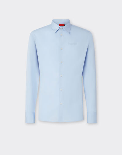 Ferrari Poplin shirt with embroidered Ferrari logo Steel Blue 22696f