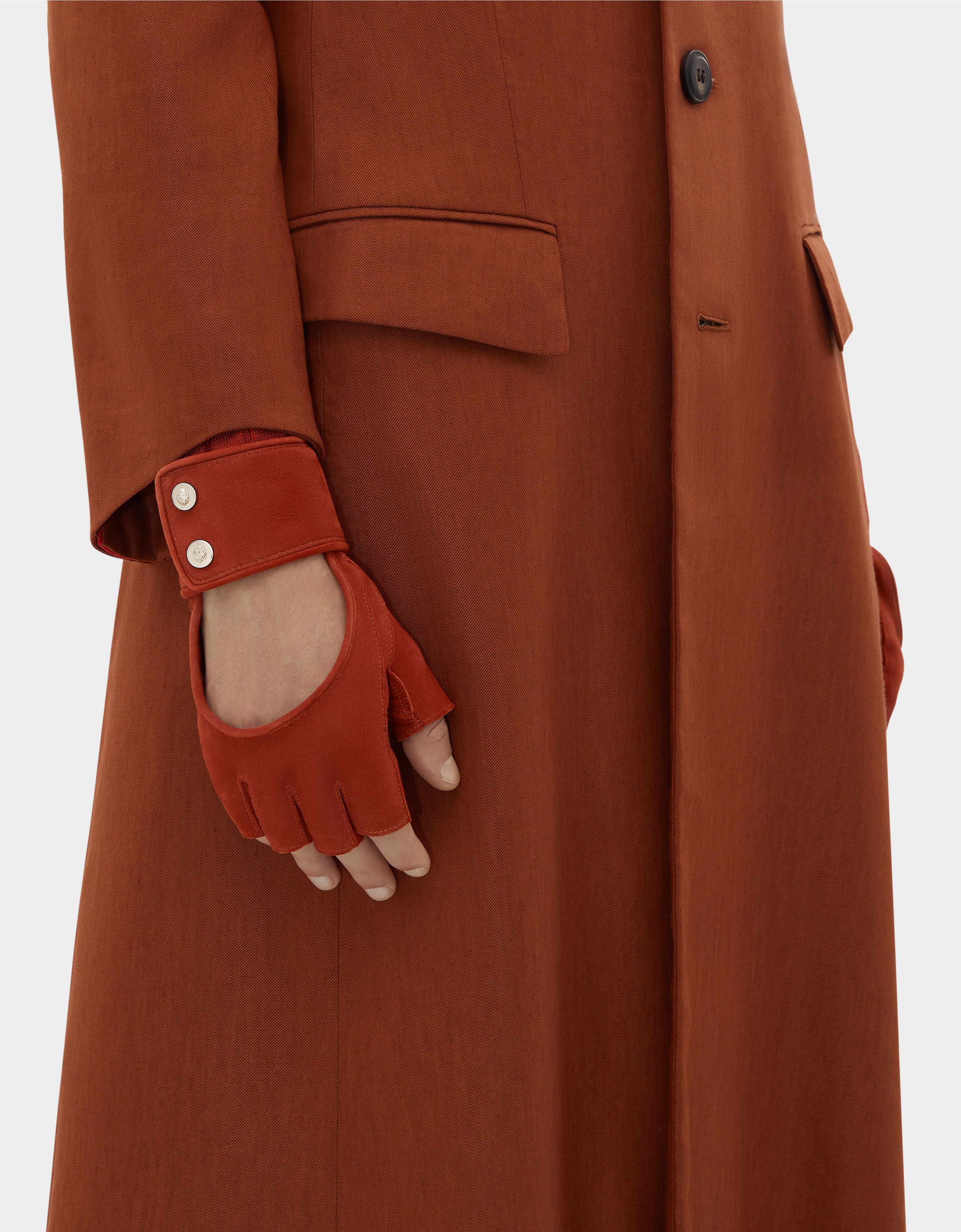 Ferrari Fingerless gloves in suede Rust 22213f